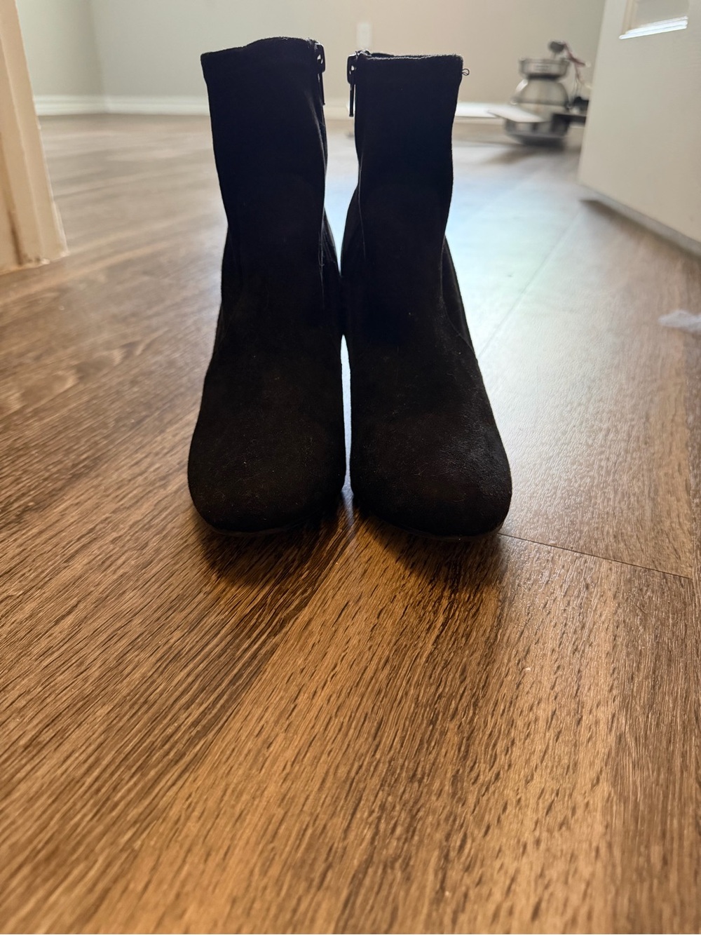 Steve Madden Black Suede Ankle Booties with Side Zip